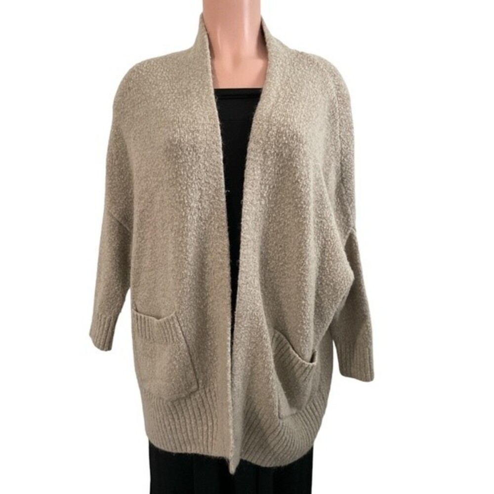 ZARA Knit Neutral Size SMALL Cardigan Women's Oatmeal Open Front Sweater